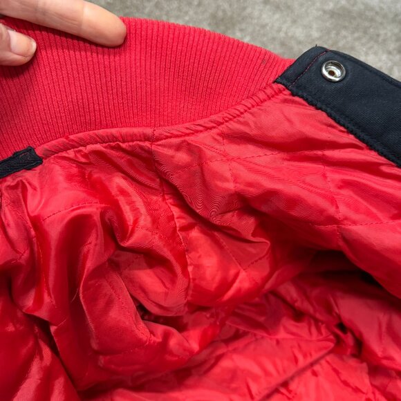 VTG Champion Varsity Letterman Jacket Mens XL Red Snap Front Quilted Big C Logo - Picture 14 of 16
